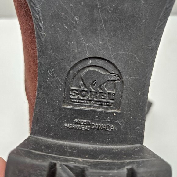 Sorel Boots Fur Lined Suede Brown Lace Up Combat Winter Ankle Booties Size 6 - Picture 8 of 11